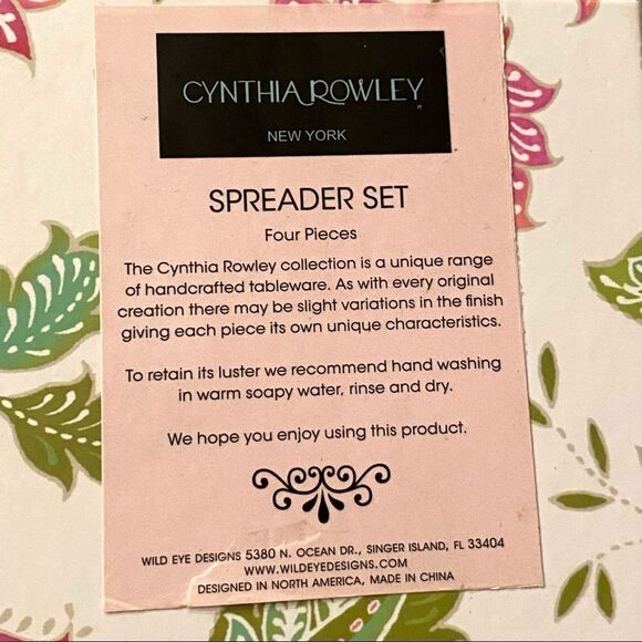 Cynthia Rowley Jeweled Spreader Set of of Four Handcrafted Tableware NWT - Picture 12 of 14